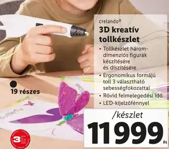 Lidl crelando 3D kreatív tollkészlet 19 részes ajánlat