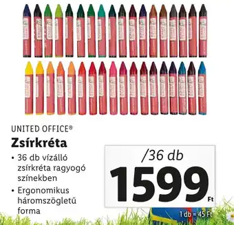 Lidl UNITED OFFICE Zsírkréta 36db ajánlat