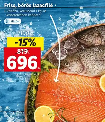 Lidl Friss, bőrös lazacfilé 100g ajánlat