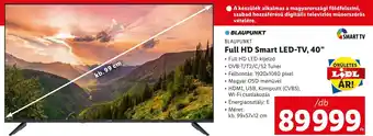 Lidl BLAUPUNKT Full HD Smart LED TV 40" 1920x1080 ajánlat