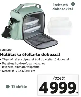 Lidl ERNESTO Hűtőtáska ételtartó dobozzal 20,5x20x18cm ajánlat