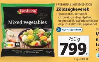 Lidl FRESHONA LIMITED EDITION Zöldségkeverék 750g ajánlat