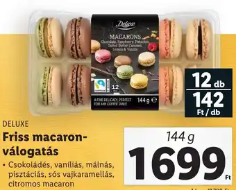 Lidl DELUXE Friss macaron válogatás 144g ajánlat