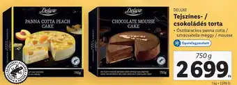 Lidl DELUXE Tejszínes, csokoládés torta 750g ajánlat