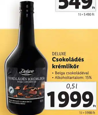 Lidl DELUXE Csokoládés krémlikőr 15% 0,5l ajánlat