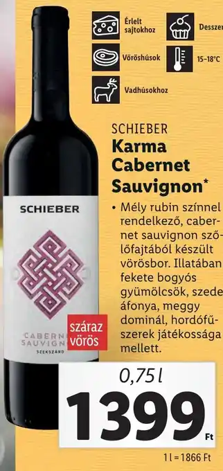 Lidl SCHIEBER Karma Cabernet Sauvignon 0,75l ajánlat