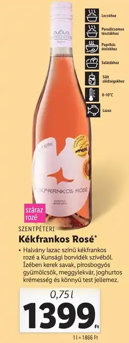 Lidl SZENTPÉTERI Kékfrankos Rosé 0,75l ajánlat