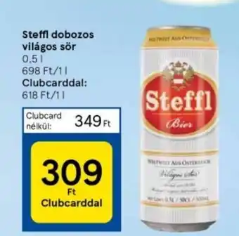 Tesco Steffl dobozos világos sör 0,5l ajánlat