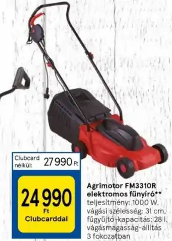 Tesco Agrimotor FM3310R elektromos fűnyíró 1000w 31cm ajánlat