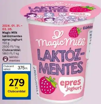 Tesco Magic Milk laktózmentes epres joghurt 150g ajánlat