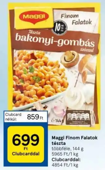 Tesco Maggi Finom Falatok tészta 144g ajánlat