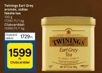 Tesco Twinings Earl Grey aromás, szálas fekete tea 100g ajánlat
