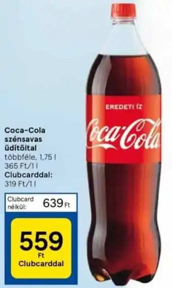 Tesco Coca-Cola szénsavas üdítőital 1,75l ajánlat
