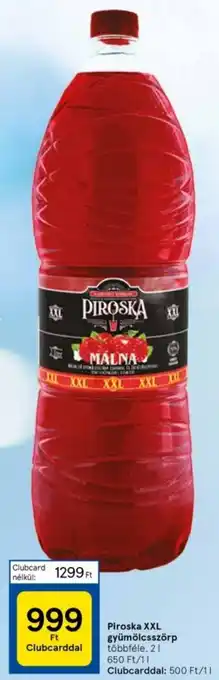 Tesco Piroska XXL gyümölcsszörp 2l ajánlat
