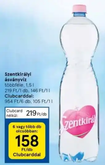 Tesco Szentkirályi ásványvíz 1,5l ajánlat