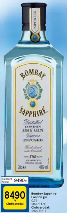 Tesco Bombay Sapphire London gin 0,7l ajánlat