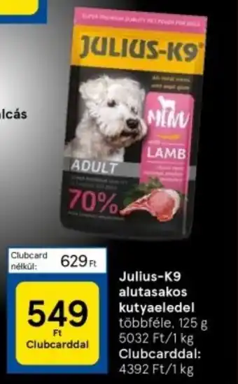 Tesco Julius-K9 alutasakos kutyaeledel 125g ajánlat