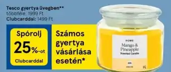Tesco Tesco gyertya üvegben ajánlat