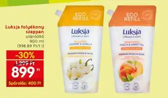 Spar Luksja folyékony szappan 900ml ajánlat