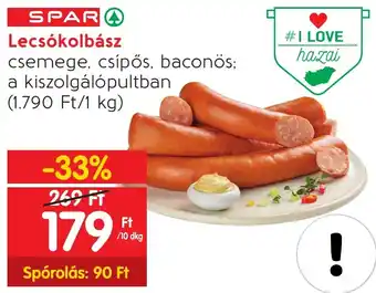 Spar Lecsókolbász 10dkg ajánlat