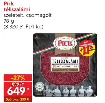 Spar Pick téliszalámi 78g ajánlat