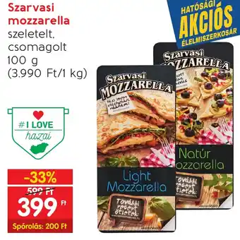 Spar Szarvasi mozzarella 100g ajánlat