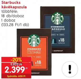 Spar Starbucks kávékapszula 18db ajánlat