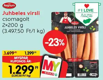 Spar Juhbeles virsli 2x200g ajánlat
