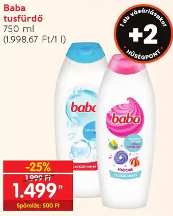 Spar Baba tusfürdő 750ml ajánlat