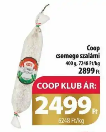 Coop Coop csemege szalámi 400g ajánlat
