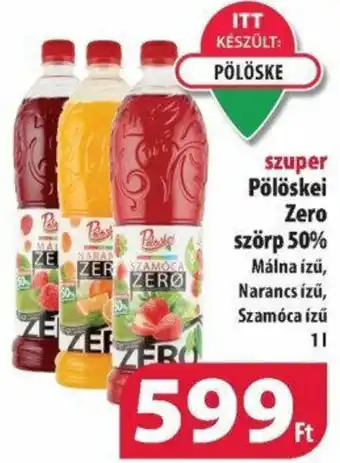 Coop Pölöskei Zero szörp 50% 1l ajánlat