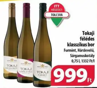 Coop Tokaji félédes klasszikus bor 0,75l ajánlat