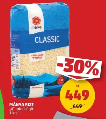 PENNY MÁNYA RIZS 1kg ajánlat