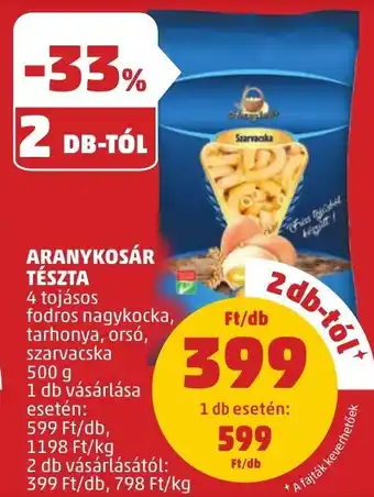PENNY ARANYKOSÁR TÉSZTA 500g ajánlat