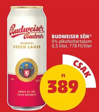 PENNY BUDWEISER SÖR 5% 0,5l ajánlat