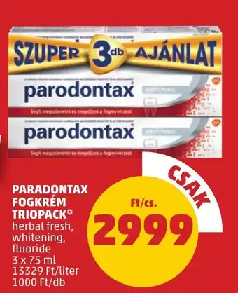 PARADONTAX FOGKRÉM TRIOPACK 3x75ml