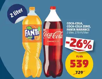 PENNY COCA COLA COCA COLA ZERO FANTA NARANCS 2 liter ajánlat