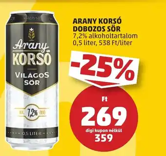 PENNY ARANY KORSÓ DOBOZOS SÖR 0,5l ajánlat