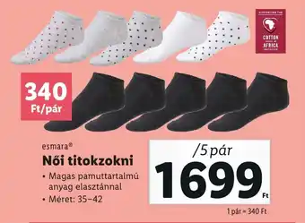 Lidl esmara Női titokzokni ajánlat