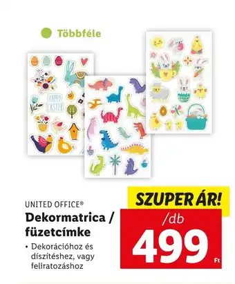Lidl UNITED OFFICE Dekormatrica füzetcímke ajánlat