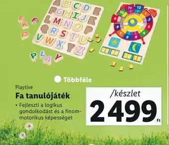 Lidl Playtive Fa tanulójáték ajánlat