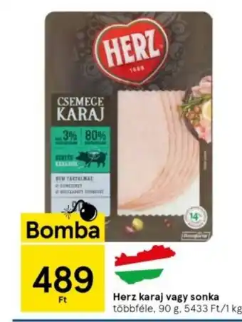 Tesco Herz karaj vagy sonka többféle, 90 g ajánlat