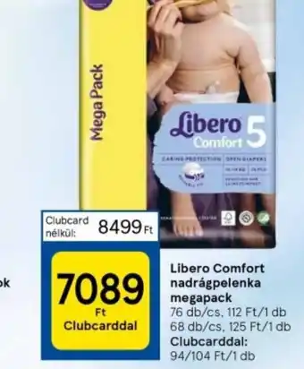 Tesco Libero Comfort nadrágpelenka megapack ajánlat