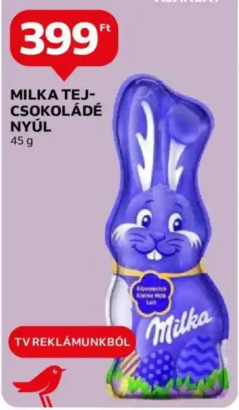 Auchan MILKA TEJ-CSOKOLÁDÉ NYÚL 45 g ajánlat