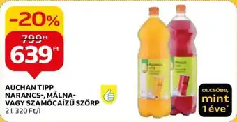 Auchan AUCHAN TIPP NARANCS-, MÁLNA-VAGY SZAMÓCAÍZŰ SZÖRP 2l ajánlat