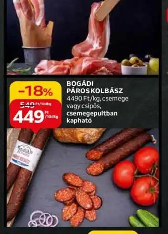 Auchan BOGÁDI PÁROS KOLBÁSZ 10dkg ajánlat