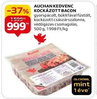 Auchan AUCHAN KEDVENC KOCKÁZOTT BACON 500g ajánlat