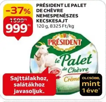 Auchan PRÉSIDENT LE PALET DE CHÈVRE NEMESPENÉSZES KECSKESAJT 120g ajánlat
