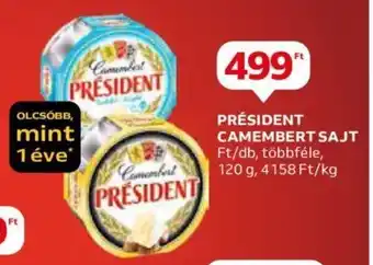 Auchan PRÉSIDENT CAMEMBERT SAJT 120g ajánlat