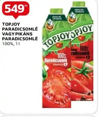 Auchan TOPJOY PARADICSOMLÉ VAGY PIKÁNS PARADICSOMLÉ 1l ajánlat